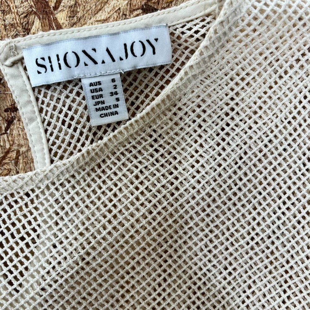 Shona Joy Mesh Long Sleeve Top | Size 2 | Sheer Layering Tee